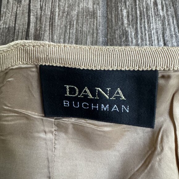 Dana Buchman Silk Skirt Womens 10 Pencil Striped 90s Preppy Shiney Classic Work - Picture 5 of 7